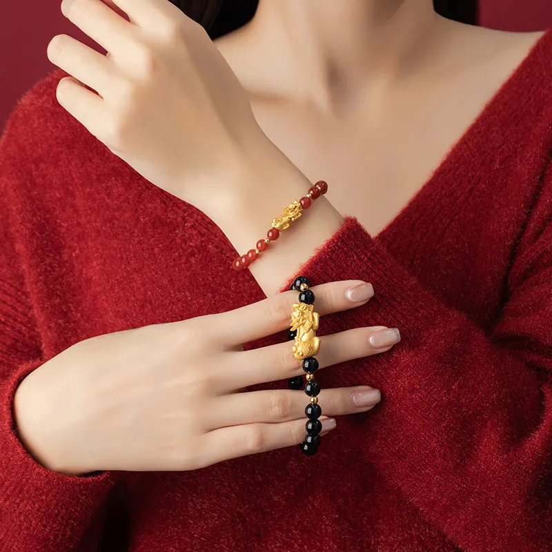 CHINA GOLD Agate Bracelets Unisex-3