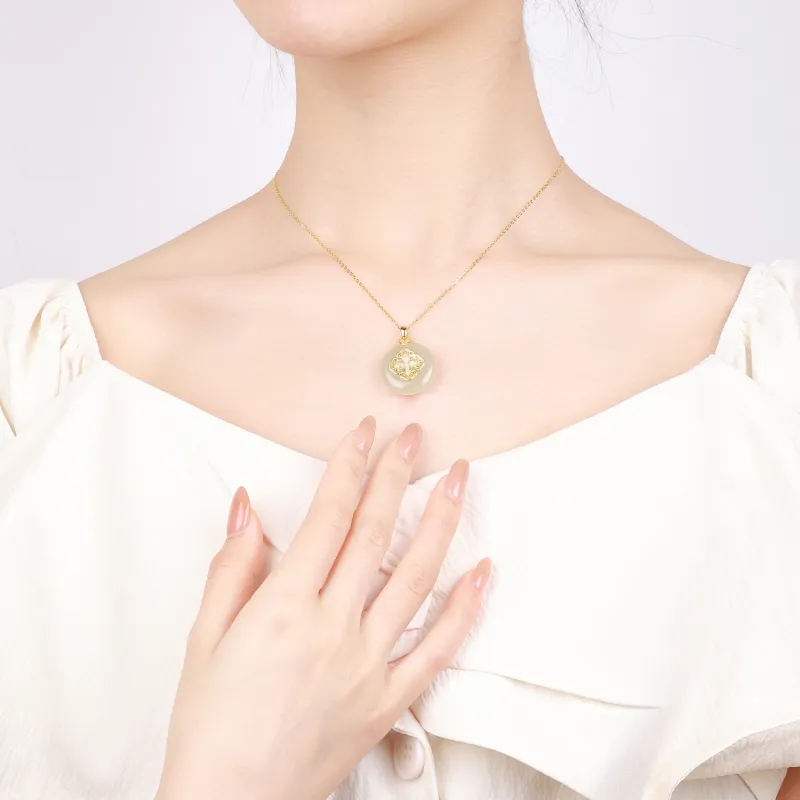 CHINA GOLD Pendants Pale Greenish White Jade Women's-4