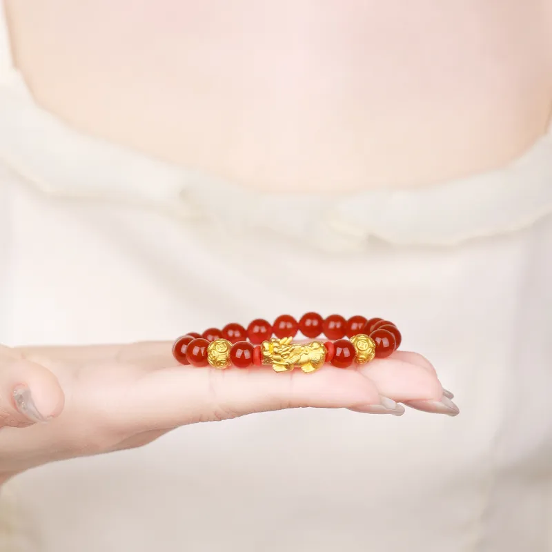 CHINA GOLD Natural Agate Jade Bracelets Unisex-5