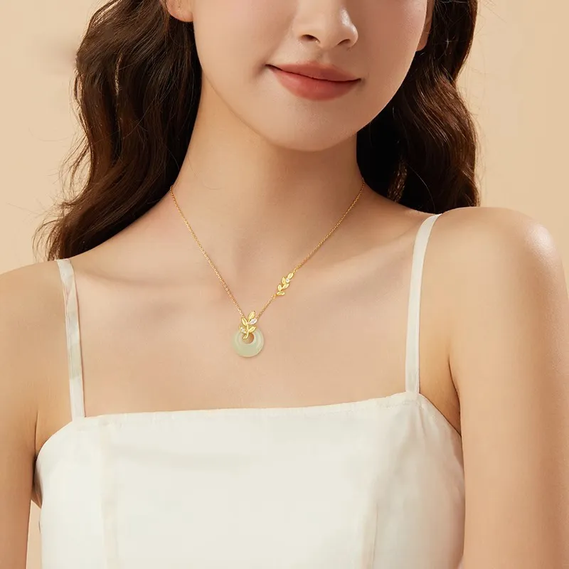 CHINA GOLD Hetian Jade Necklaces White Jade/Pale Greenish White Jade Women's-3