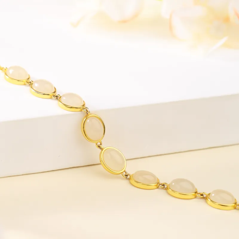 CHINA GOLD Hetian Jade Bracelets Pale Greenish White Jade Women's-3