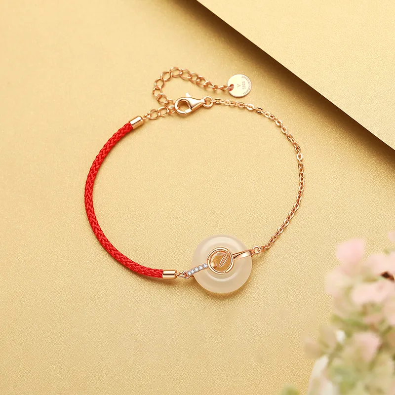 CHINA GOLD Chalcedony Jade Bracelets Women's-5