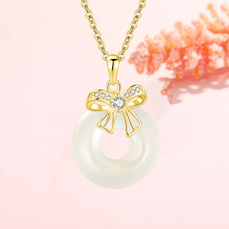 CHINA GOLD Chalcedony Necklaces Women's-3