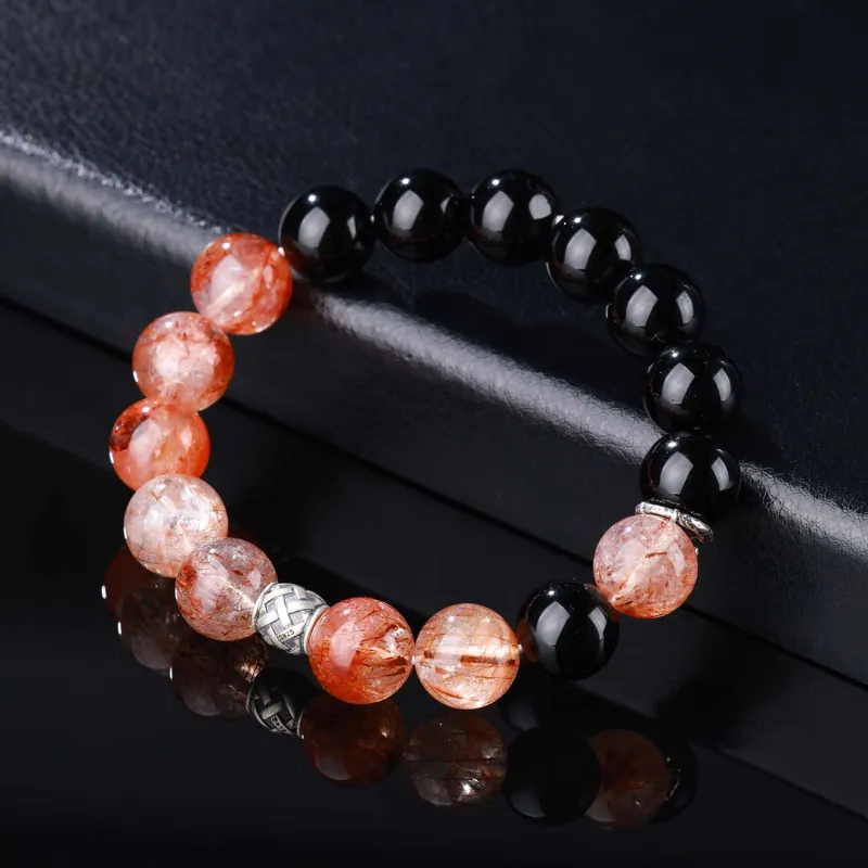 CHINA GOLD Natural Obsidian Bracelets Unisex-3