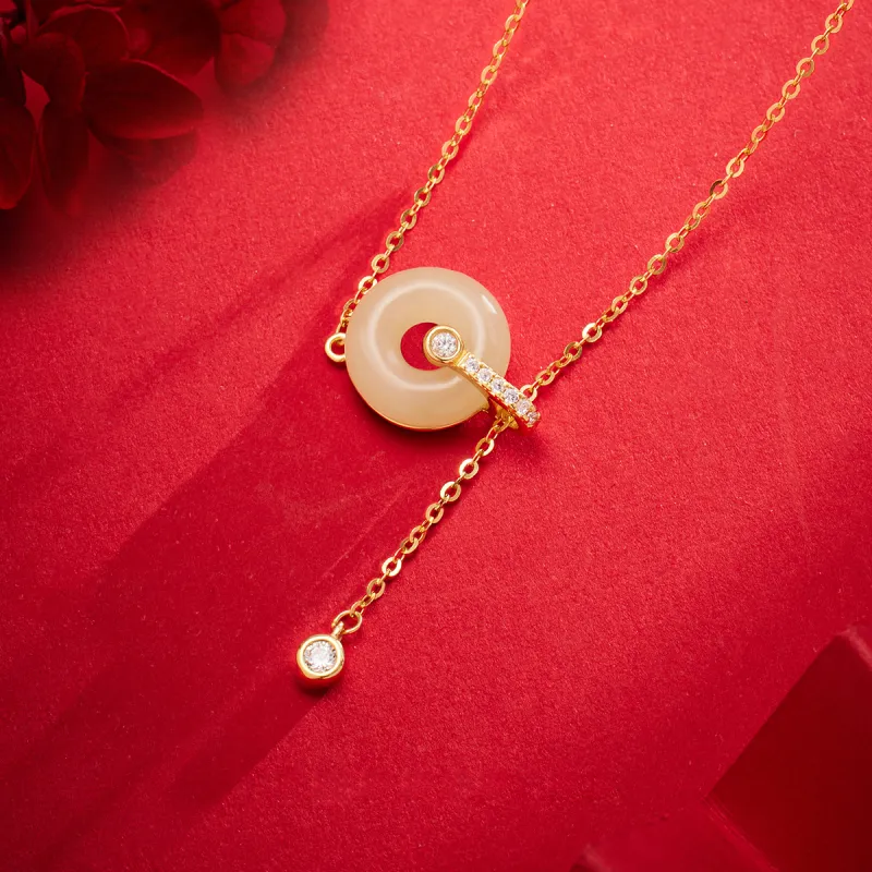 CHINA GOLD Hetian Jade Necklaces White Jade/Pale Greenish White Jade Women's-2