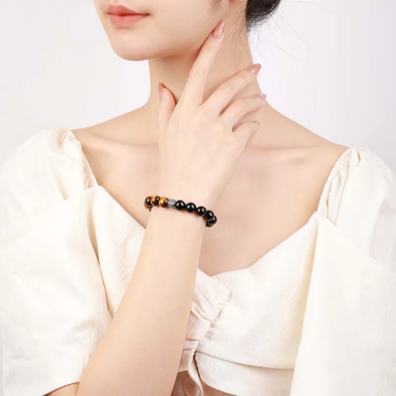 CHINA GOLD Natural Obsidian Bracelets Unisex-2