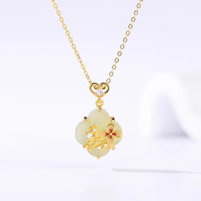 CHINA GOLD Hetian Jade Necklaces Pale Greenish White Jade Women's-1