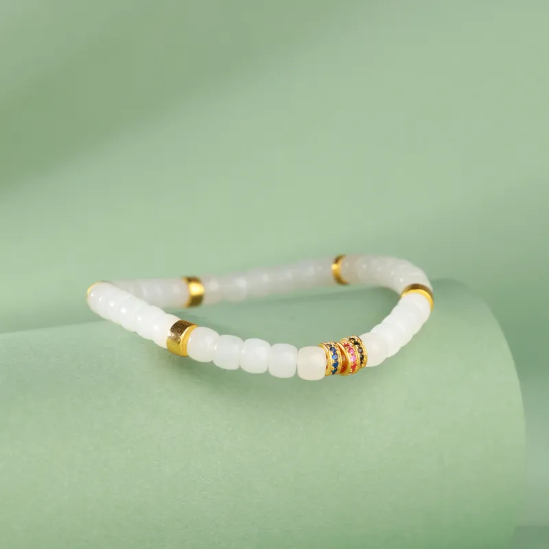 CHINA GOLD Hetian Jade Bracelets White Jade Unisex-2