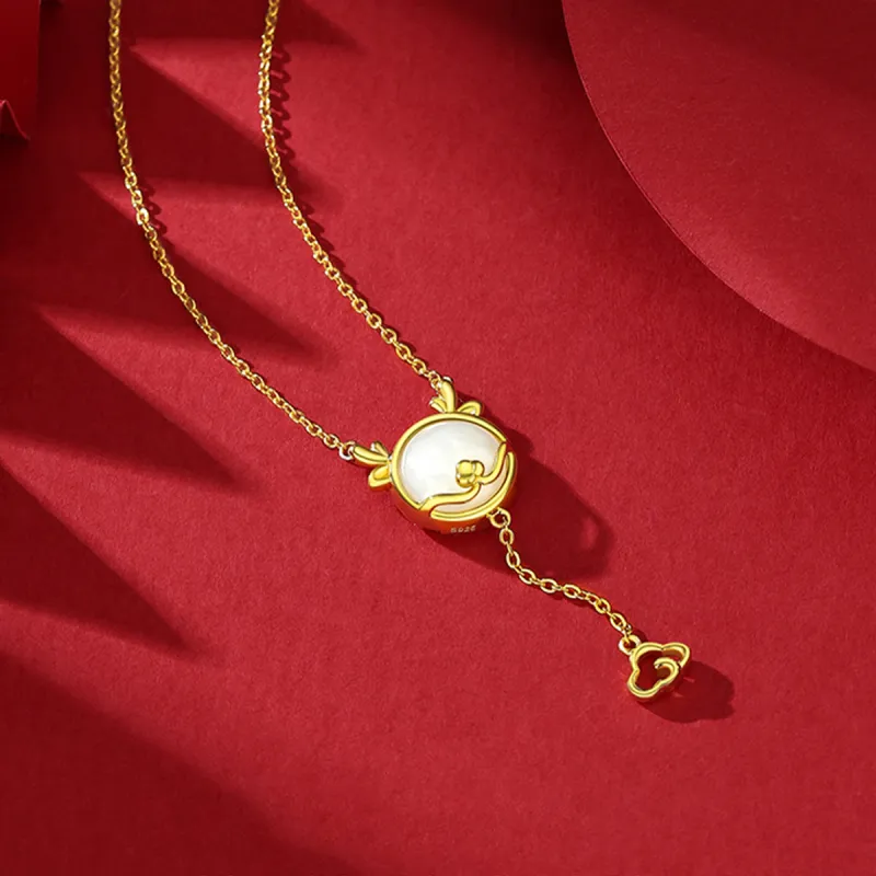 CHINA GOLD Hetian Jade Necklaces White Jade/Pale Greenish White Jade Women's-2