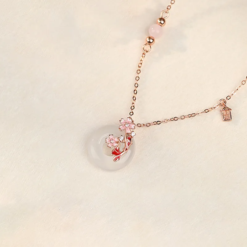 CHINA GOLD Chalcedony Necklaces Women's-2