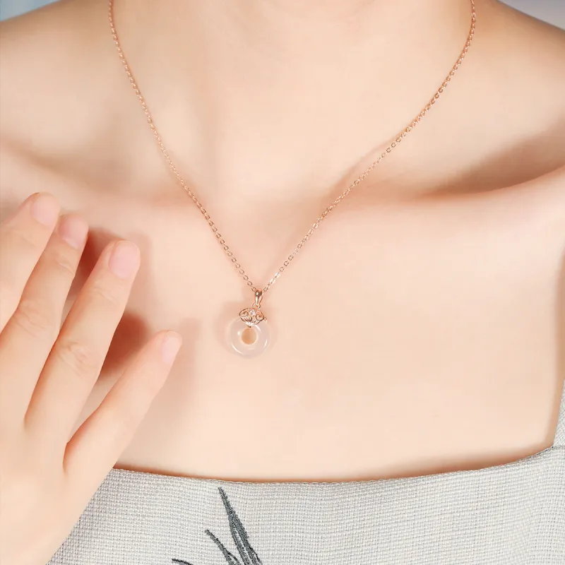CHINA GOLD Chalcedony Necklaces Women's-4