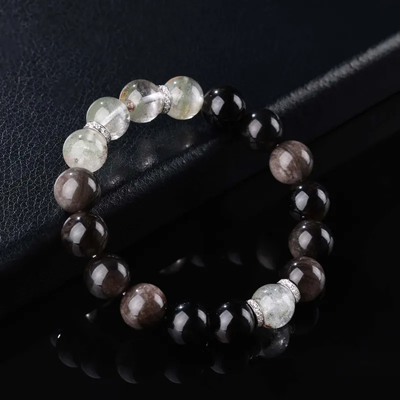 CHINA GOLD Natural Obsidian Bracelets Unisex-4