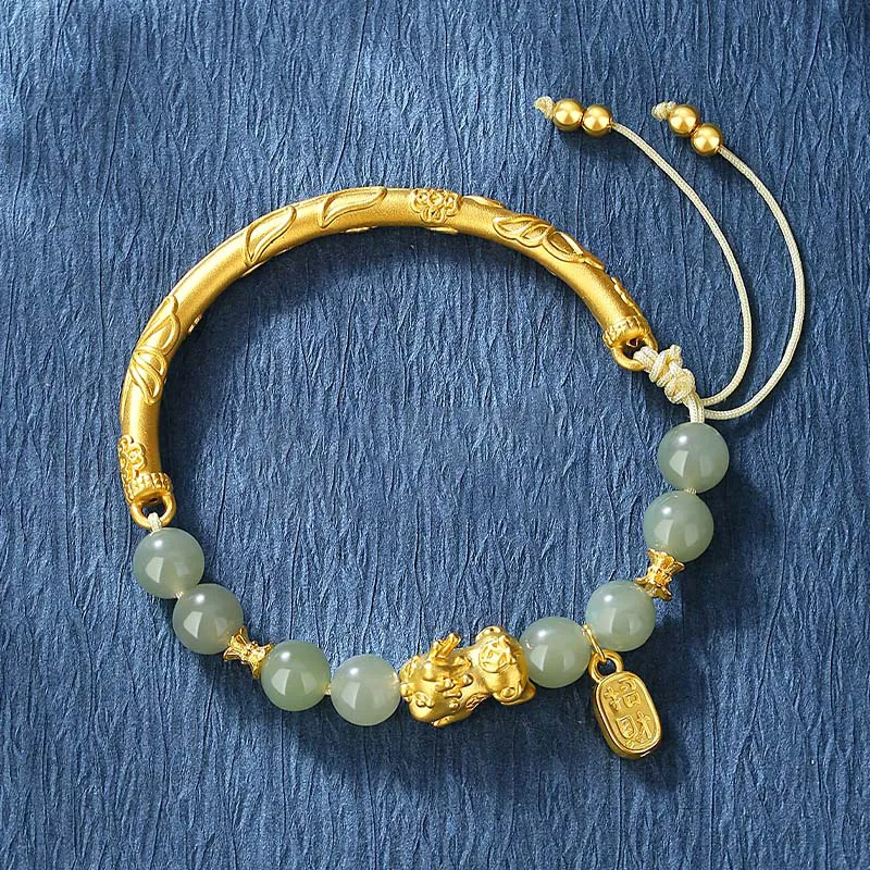 CHINA GOLD Hetian Jade Bangles Pale Greenish White Jade Women's-1