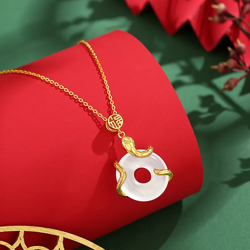 CHINA GOLD Chalcedony Necklaces Women's-1