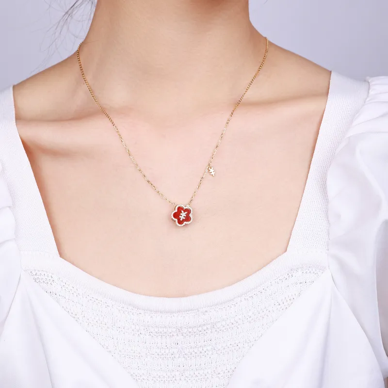 CHINA GOLD Agate Necklaces Women's-5