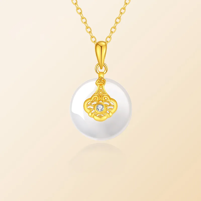 CHINA GOLD Chalcedony Jade Necklaces Women's-3