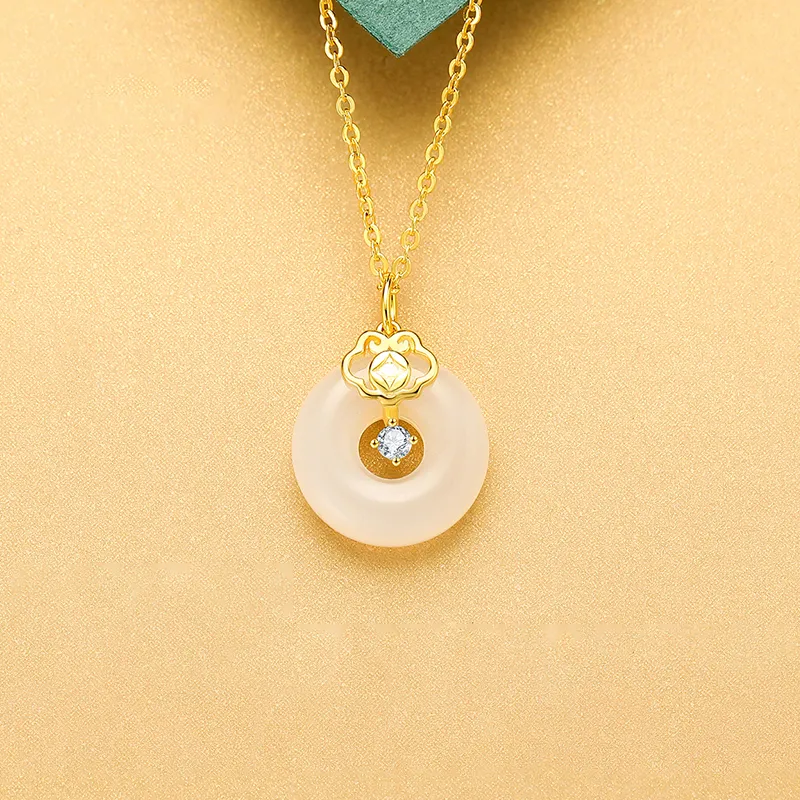 CHINA GOLD Chalcedony Necklaces Women's-4