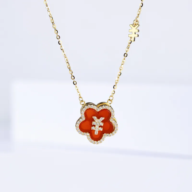 CHINA GOLD Agate Necklaces Women's-1