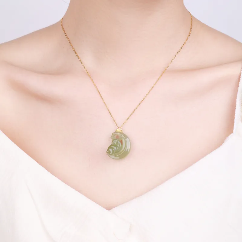 CHINA GOLD Pendants Pale Greenish White Jade Women's-4