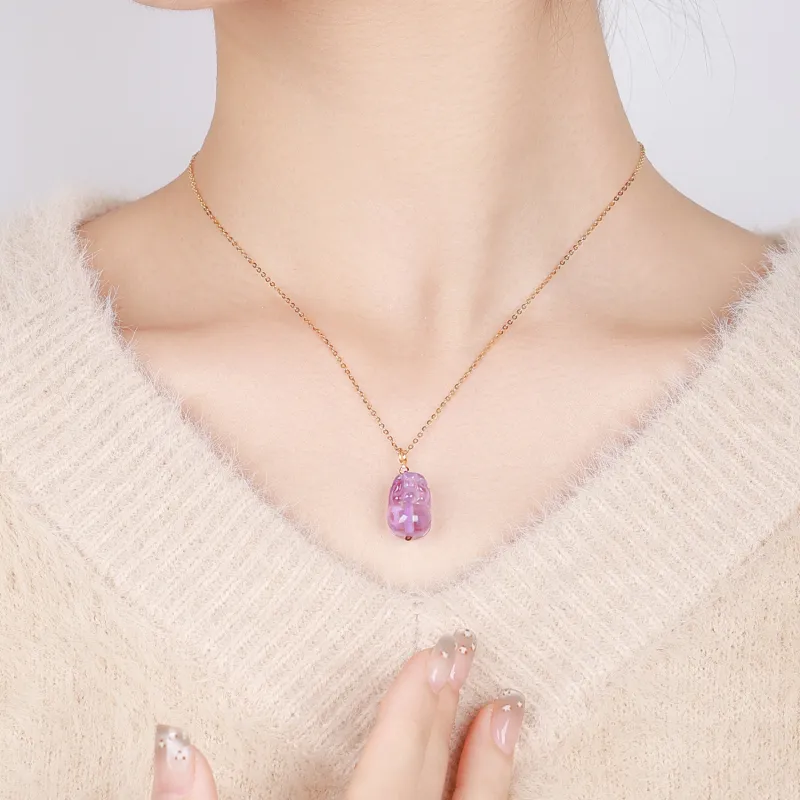 CHINA GOLD Crystal Jade Necklaces Women's-4