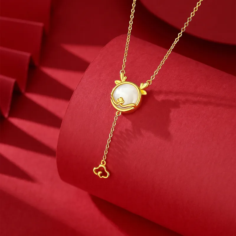 CHINA GOLD Hetian Jade Necklaces White Jade/Pale Greenish White Jade Women's-3