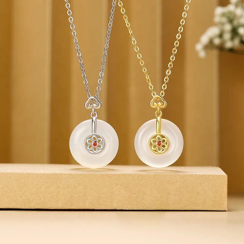 CHINA GOLD Chalcedony Jade Necklaces Women's-3