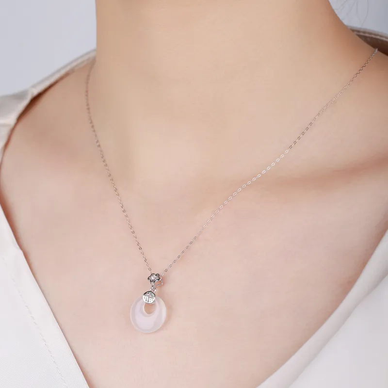 CHINA GOLD Natural Chalcedony Necklaces Women's-4