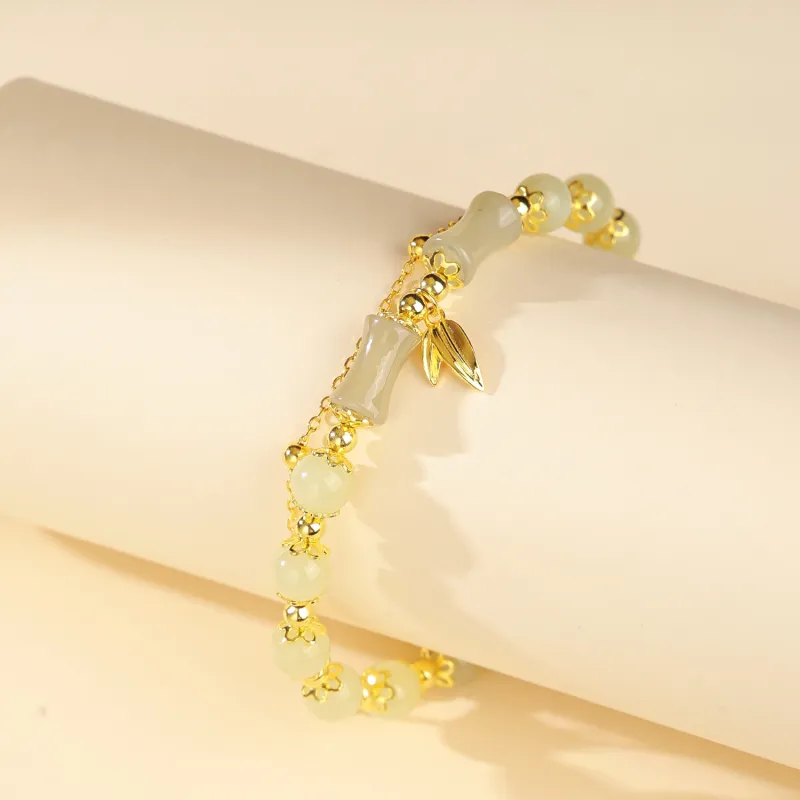 CHINA GOLD Bracelets Pale Greenish White Jade Women's-3