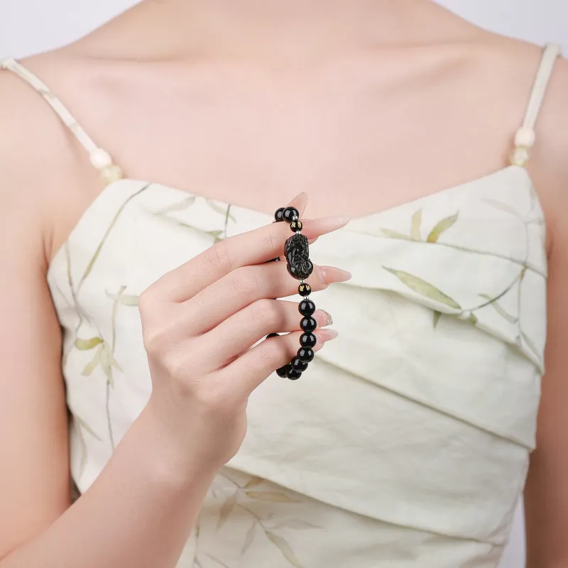 CHINA GOLD Obsidian Bracelets Unisex-3