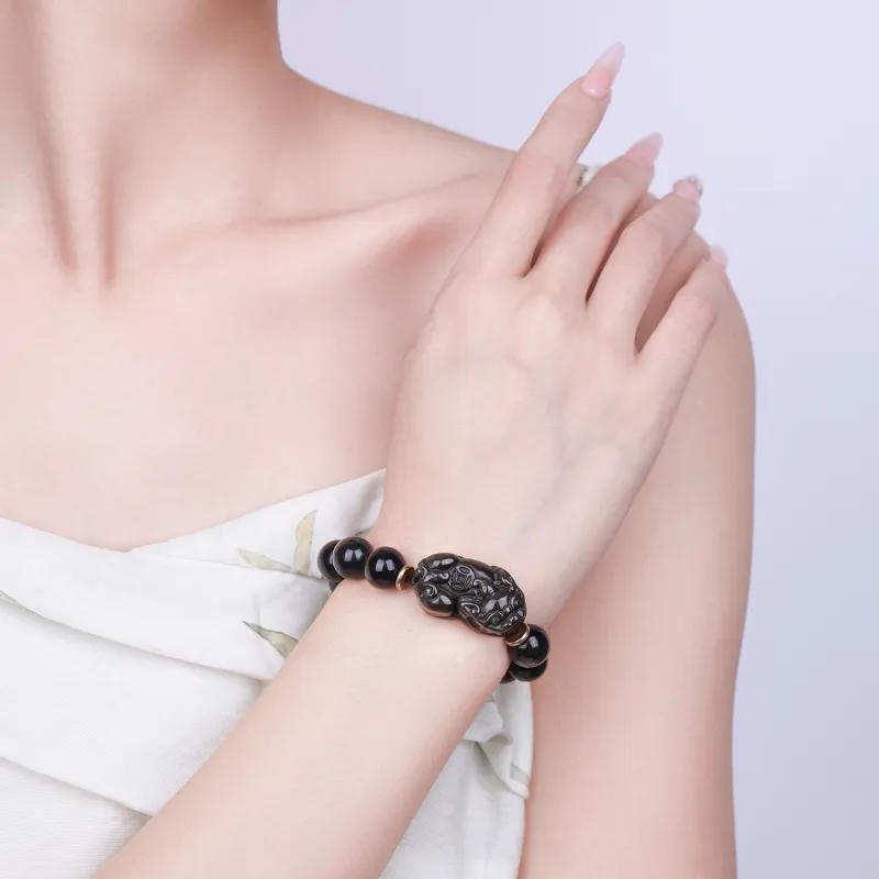 CHINA GOLD Obsidian Bracelets Unisex-4