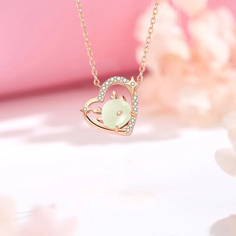 CHINA GOLD Hetian Jade Necklaces White Jade/Pale Greenish White Jade Women's-2