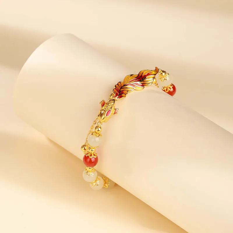 CHINA GOLD Hetian Jade Bracelets Pale Greenish White Jade Women's-3
