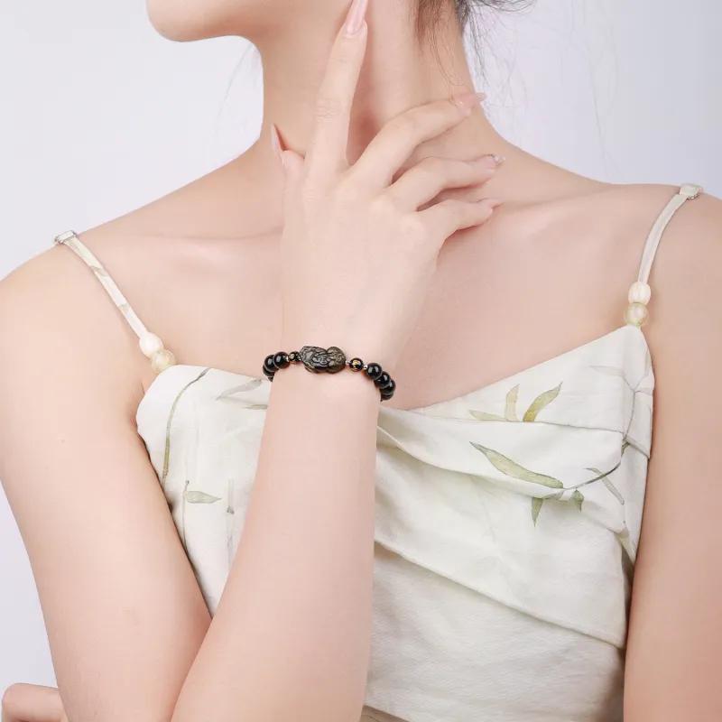 CHINA GOLD Obsidian Bracelets Unisex-4