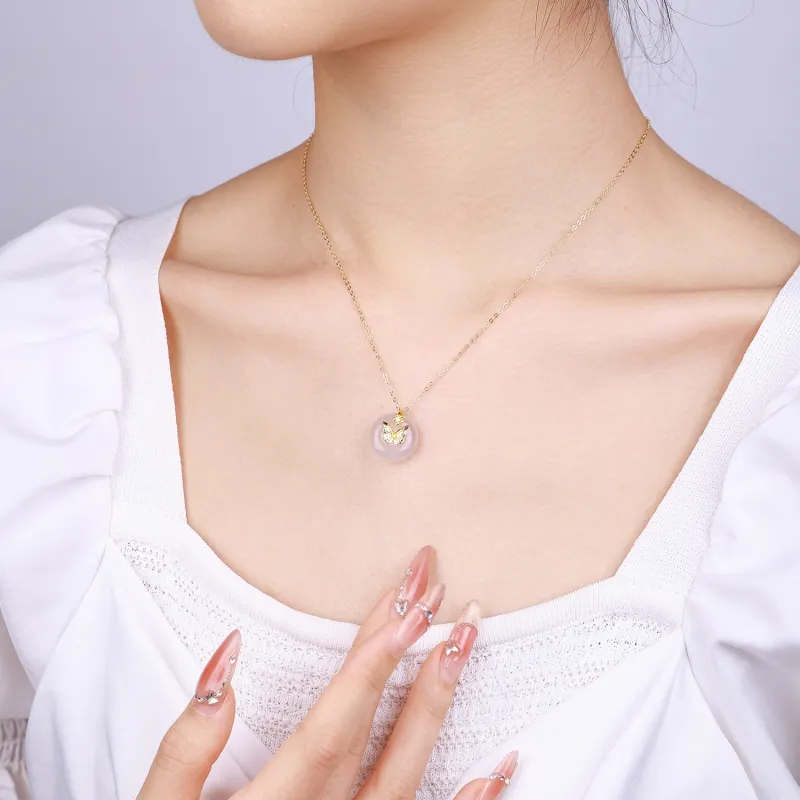 CHINA GOLD Agate Necklaces Women's-5