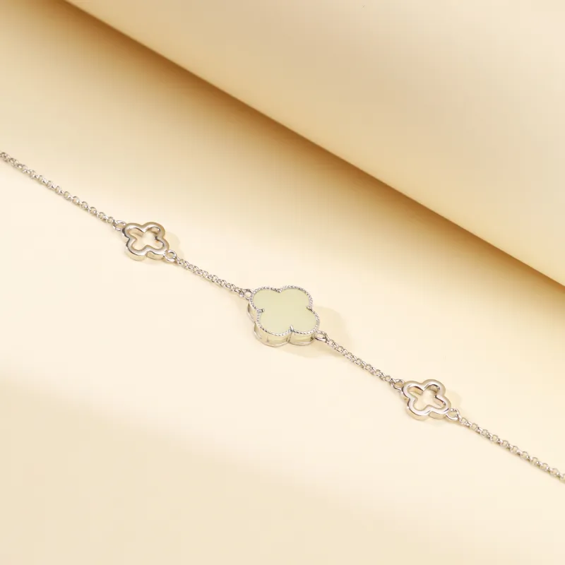 CHINA GOLD Bracelets Pale Greenish White Jade Women's-4