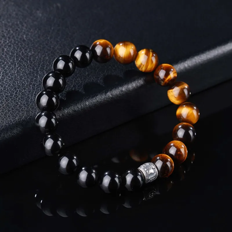 CHINA GOLD Natural Obsidian Bracelets Unisex-4