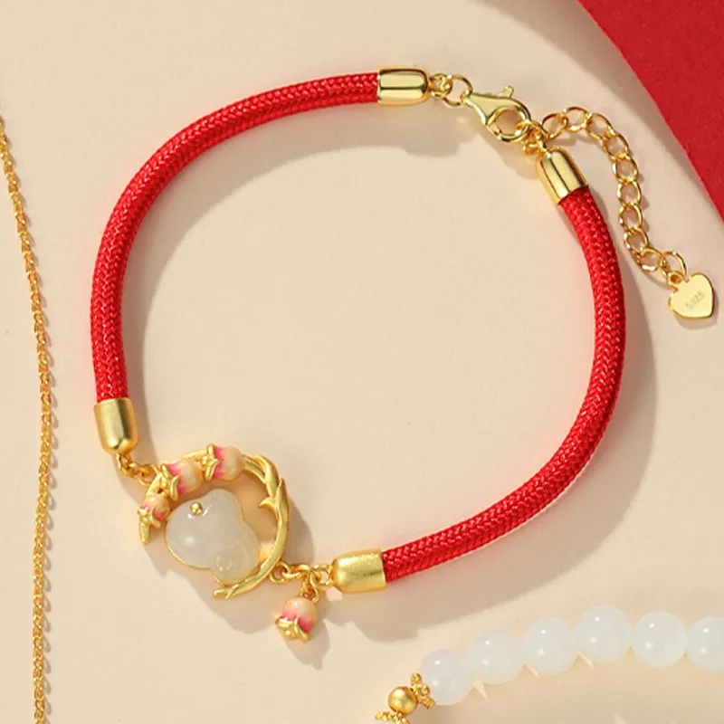 CHINA GOLD Hetian Jade Bracelets Pale Greenish White Jade Women's-1