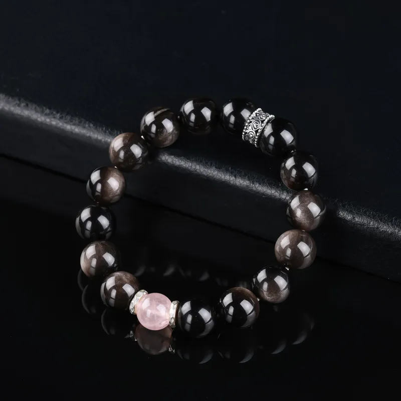 CHINA GOLD Natural Obsidian Bracelets Unisex-3