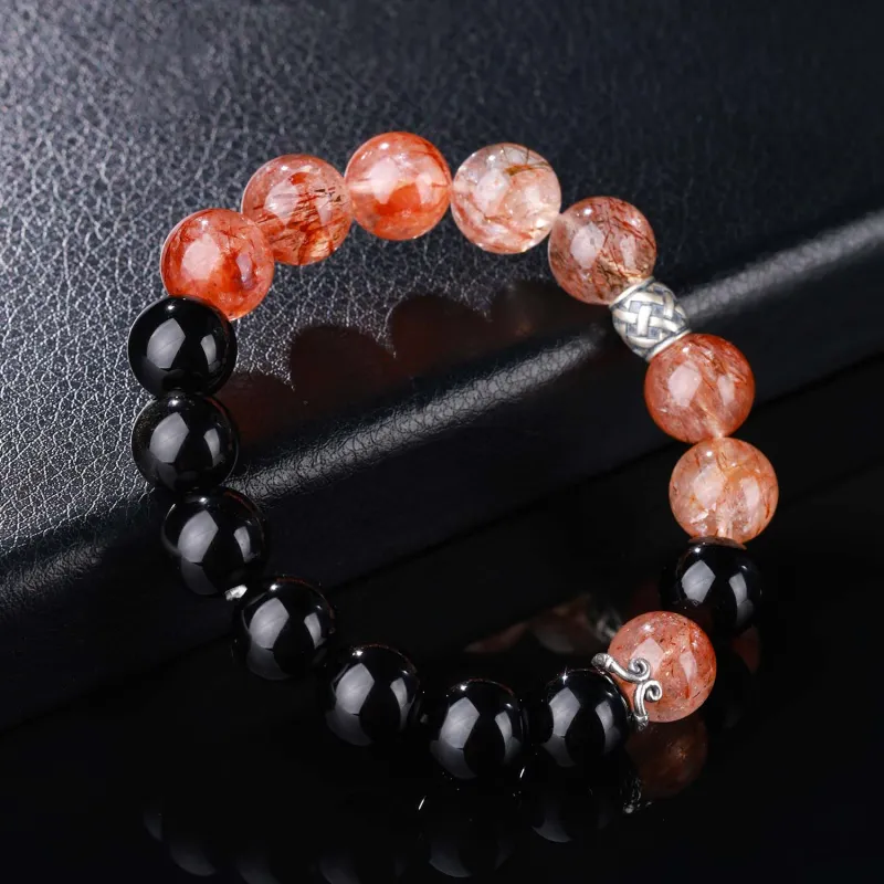CHINA GOLD Natural Obsidian Bracelets Unisex-4