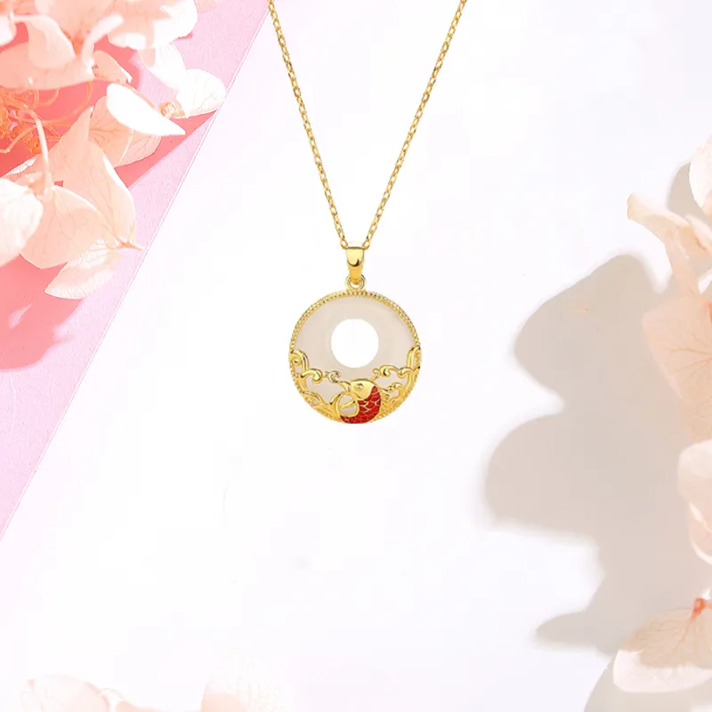 CHINA GOLD Chalcedony Jade Necklaces Women's-1