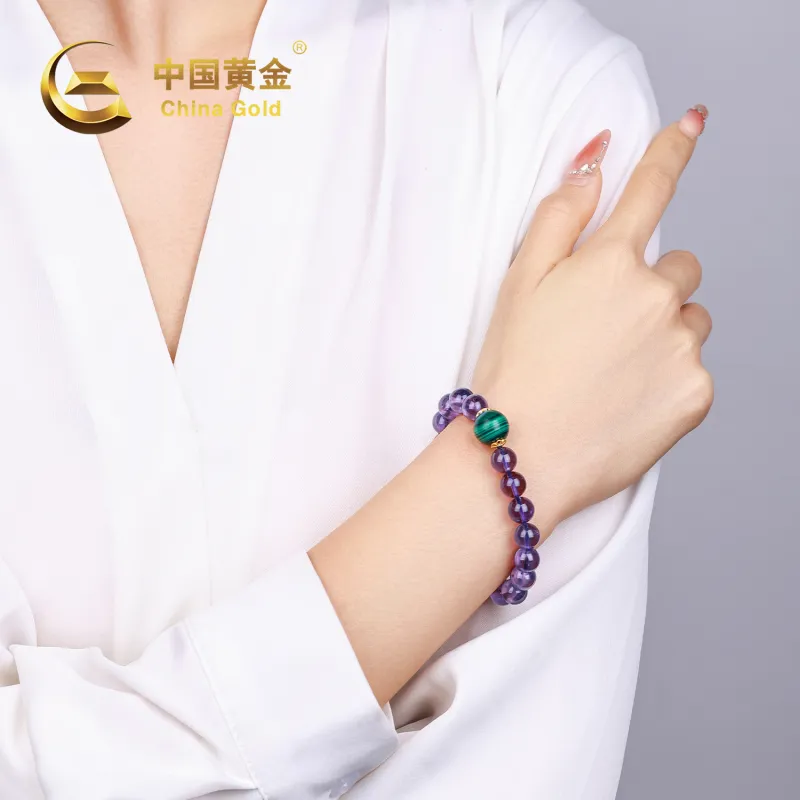 CHINA GOLD Natural Amethyst Bracelets Unisex-4