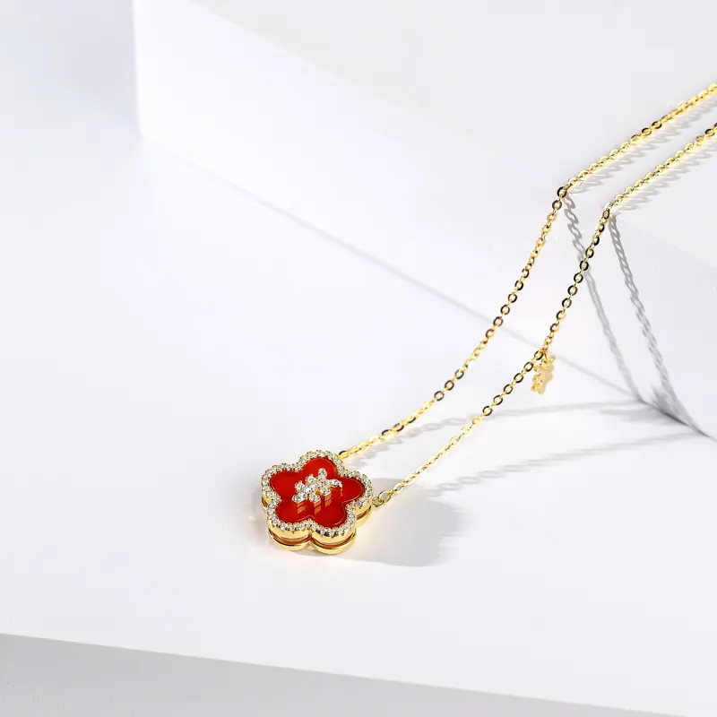 CHINA GOLD Agate Necklaces Women's-3