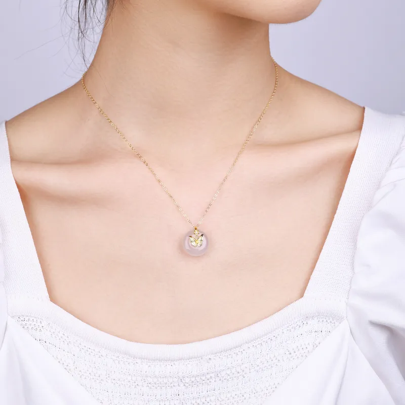 CHINA GOLD Agate Necklaces Women's-4