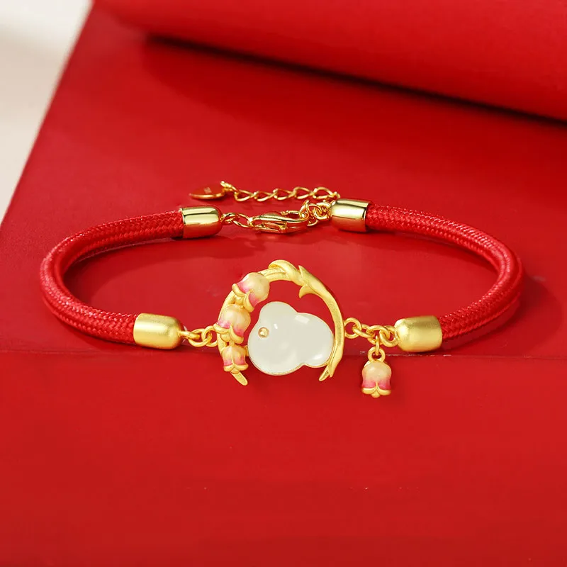 CHINA GOLD Hetian Jade Bracelets Pale Greenish White Jade Women's-3