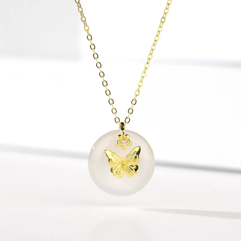 CHINA GOLD Agate Necklaces Women's-1