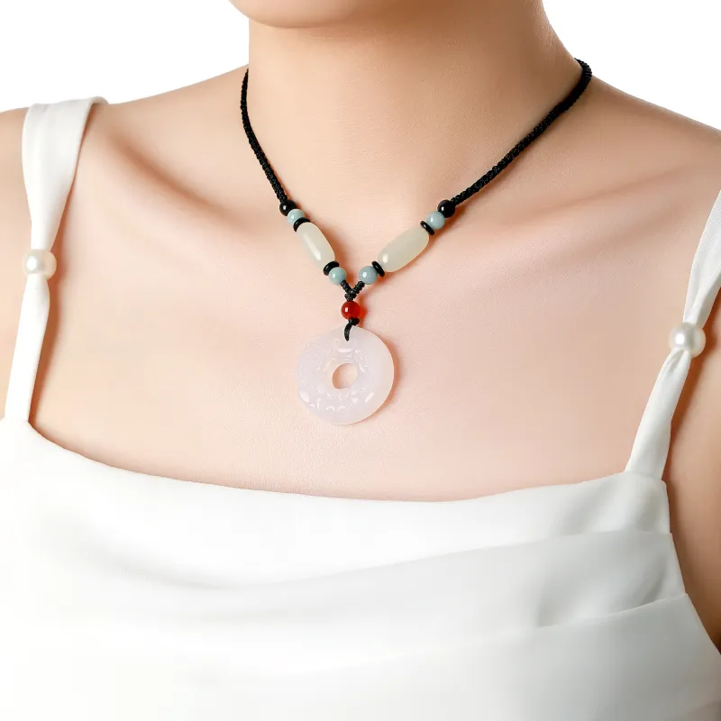 CHINA GOLD Chalcedony Jade Necklaces Unisex-4