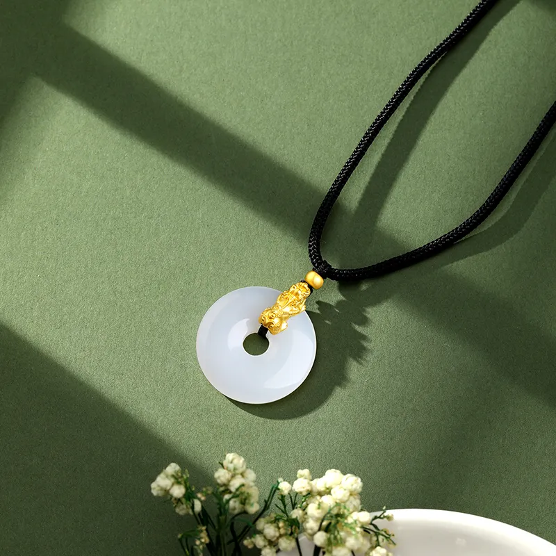 CHINA GOLD Chalcedony Necklaces Unisex-3
