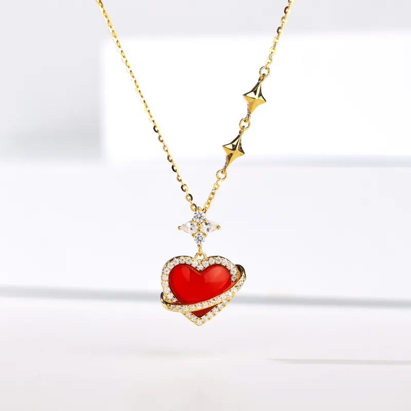 CHINA GOLD Agate Necklaces Women's-1