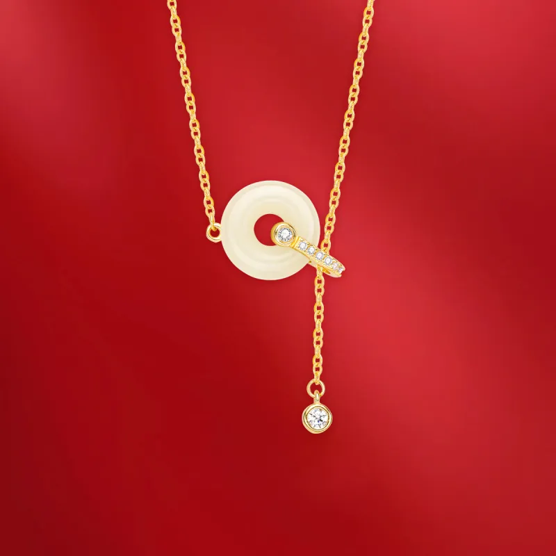 CHINA GOLD Hetian Jade Necklaces White Jade/Pale Greenish White Jade Women's-1