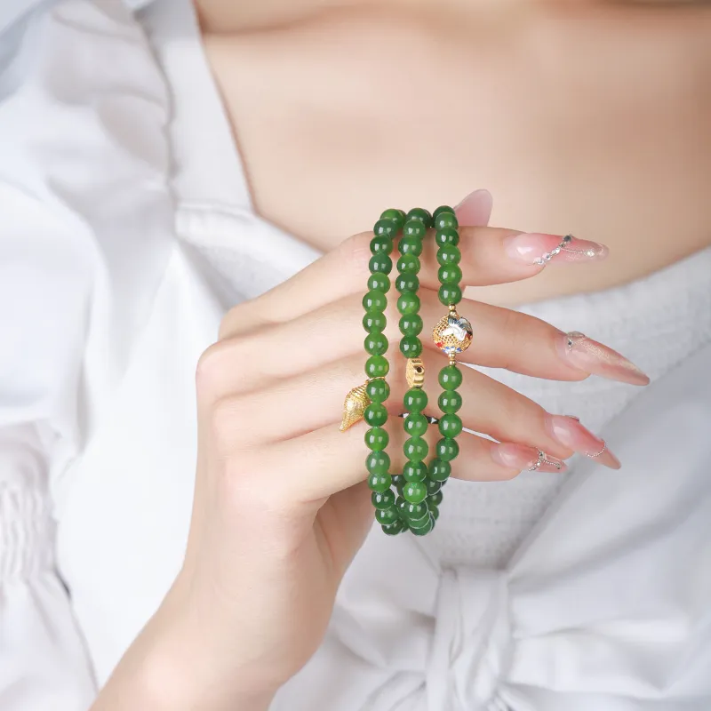 CHINA GOLD Hetian Jade Bracelets Jasper Women's-4